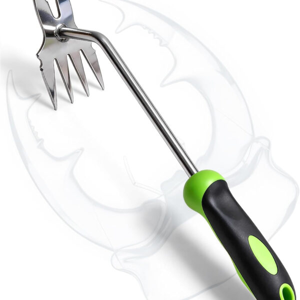 Hand Weeder Puller Tool, Heavy-Duty Stainless Steel Root Removal Tool with Ergonomic Non-Slip Handle, Manual Dandelion Remover for Garden Lawn Yard, Handheld Weeding Tool for Deep Roots, 1 Pack