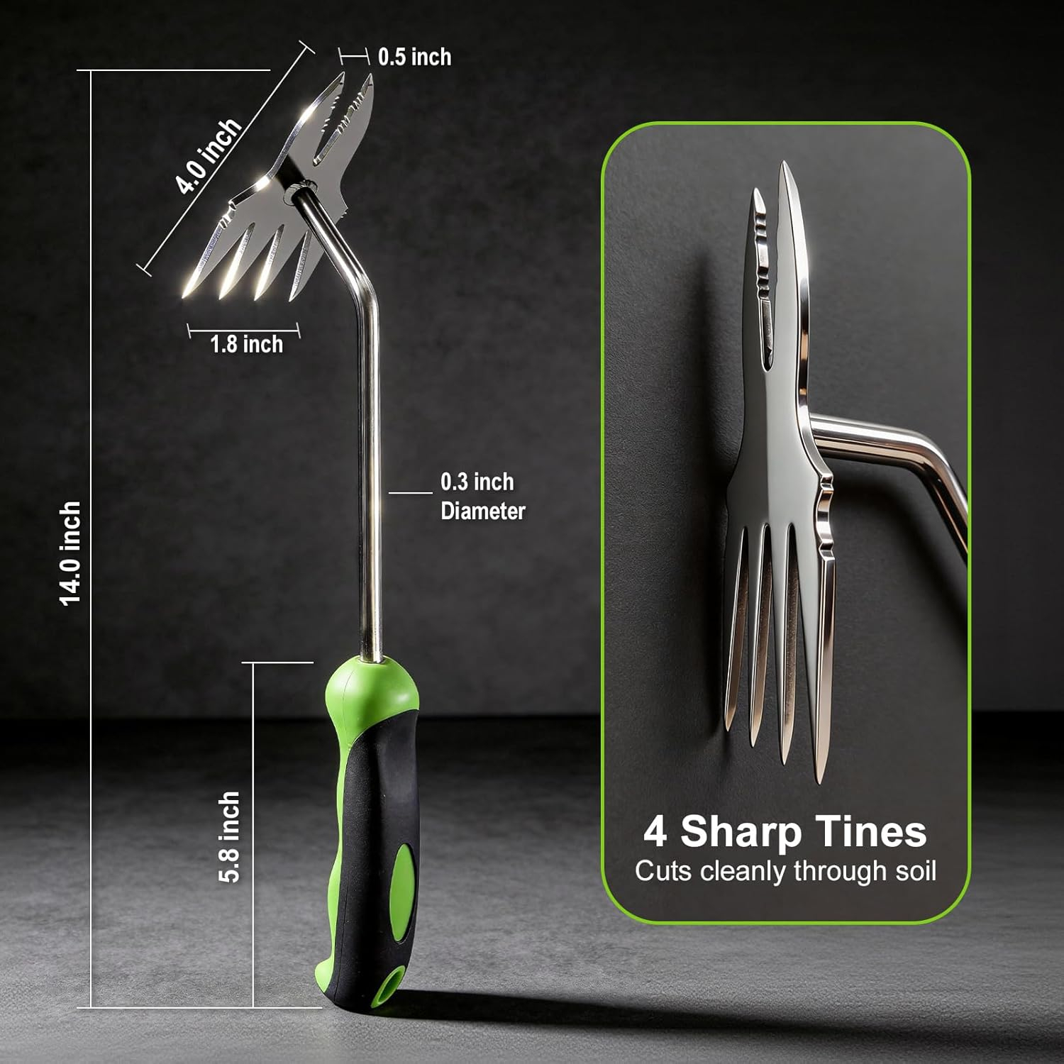 Hand Weeder Puller Tool, Heavy-Duty Stainless Steel Root Removal Tool with Ergonomic Non-Slip Handle, Manual Dandelion Remover for Garden Lawn Yard, Handheld Weeding Tool for Deep Roots, 1 Pack