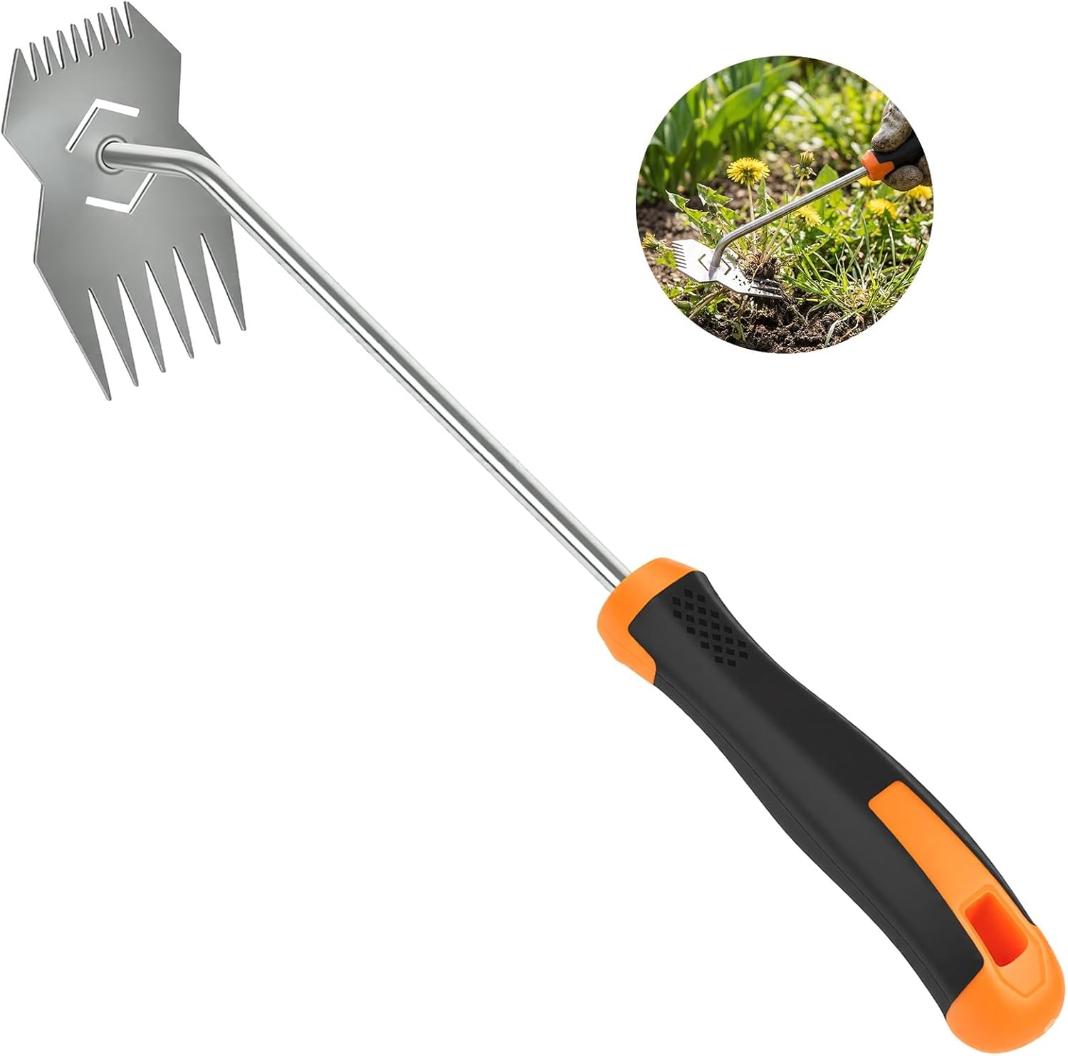 Garden Weed Tool,2026 Portable Weeding Tool,Stainless Steel Hand Weeder Tool,Adopt Anti slip Rubber handle,conforms to ergonomic curves,Suitable For Vegetable Cultivation And Horticulture on Farms