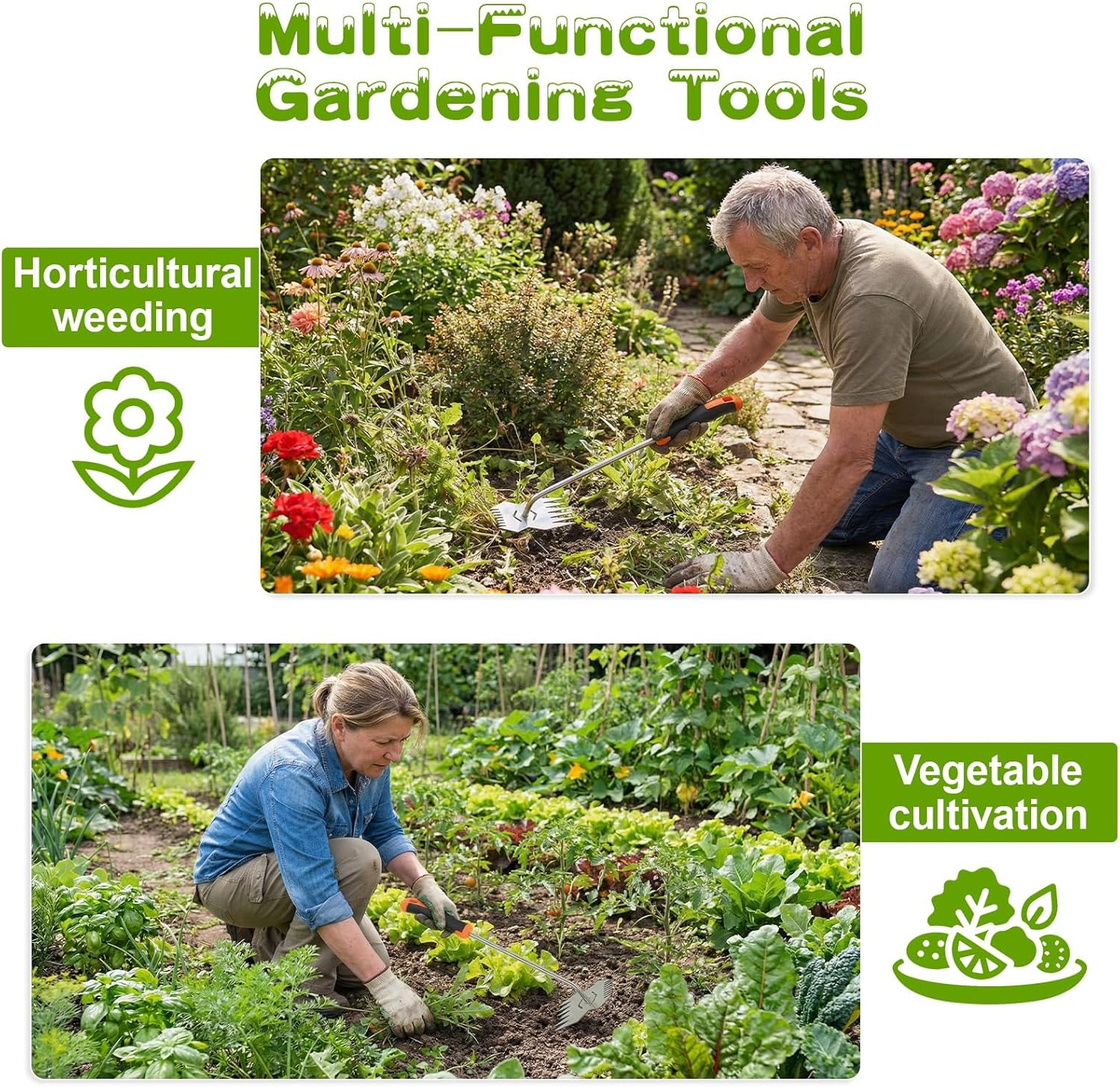 Garden Weed Tool,2026 Portable Weeding Tool,Stainless Steel Hand Weeder Tool,Adopt Anti slip Rubber handle,conforms to ergonomic curves,Suitable For Vegetable Cultivation And Horticulture on Farms