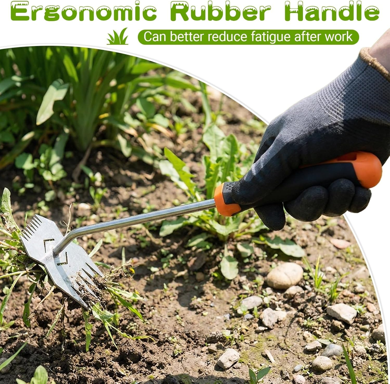 Garden Weed Tool,2026 Portable Weeding Tool,Stainless Steel Hand Weeder Tool,Adopt Anti slip Rubber handle,conforms to ergonomic curves,Suitable For Vegetable Cultivation And Horticulture on Farms