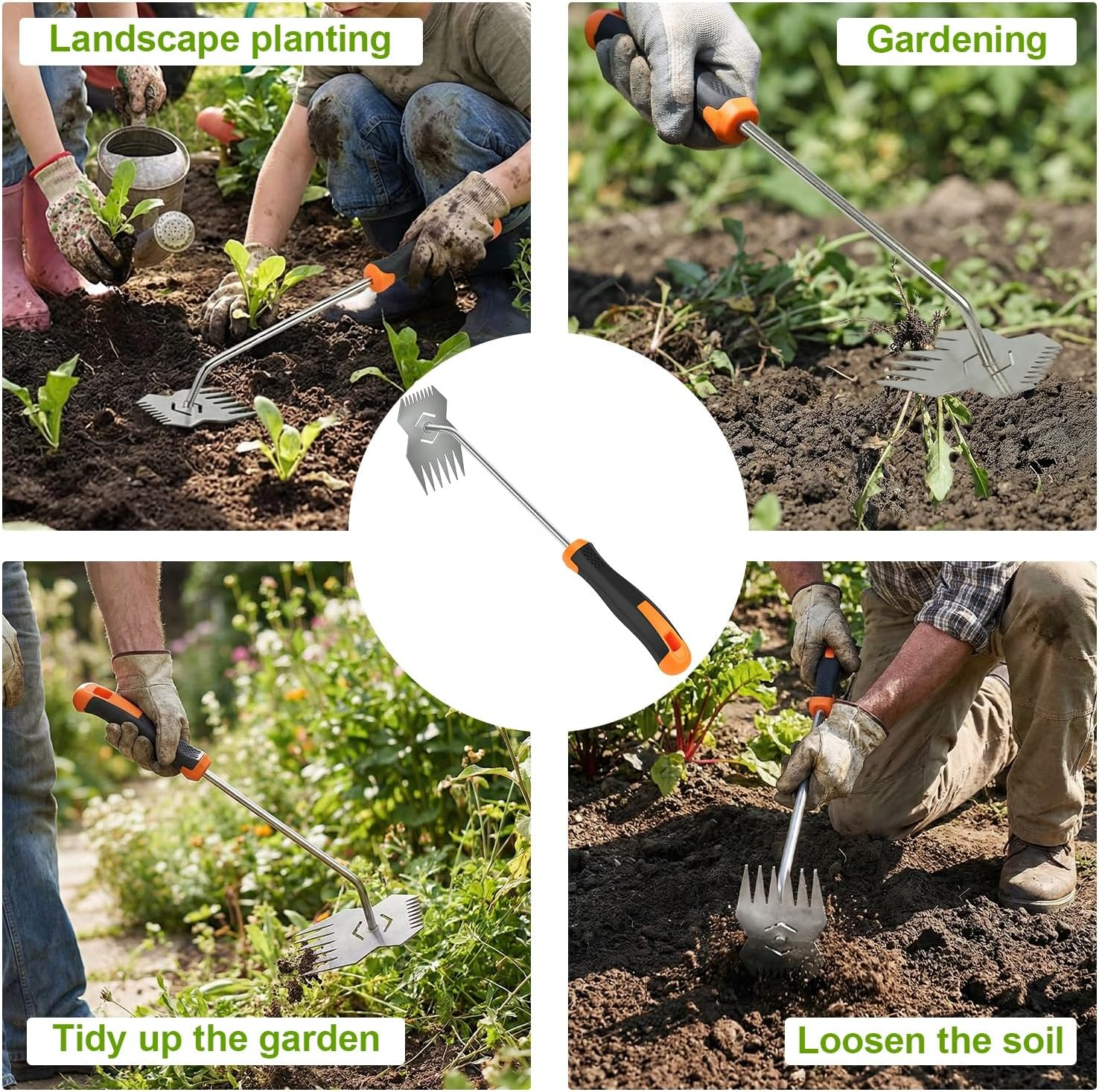 Garden Weed Tool,2026 Portable Weeding Tool,Stainless Steel Hand Weeder Tool,Adopt Anti slip Rubber handle,conforms to ergonomic curves,Suitable For Vegetable Cultivation And Horticulture on Farms