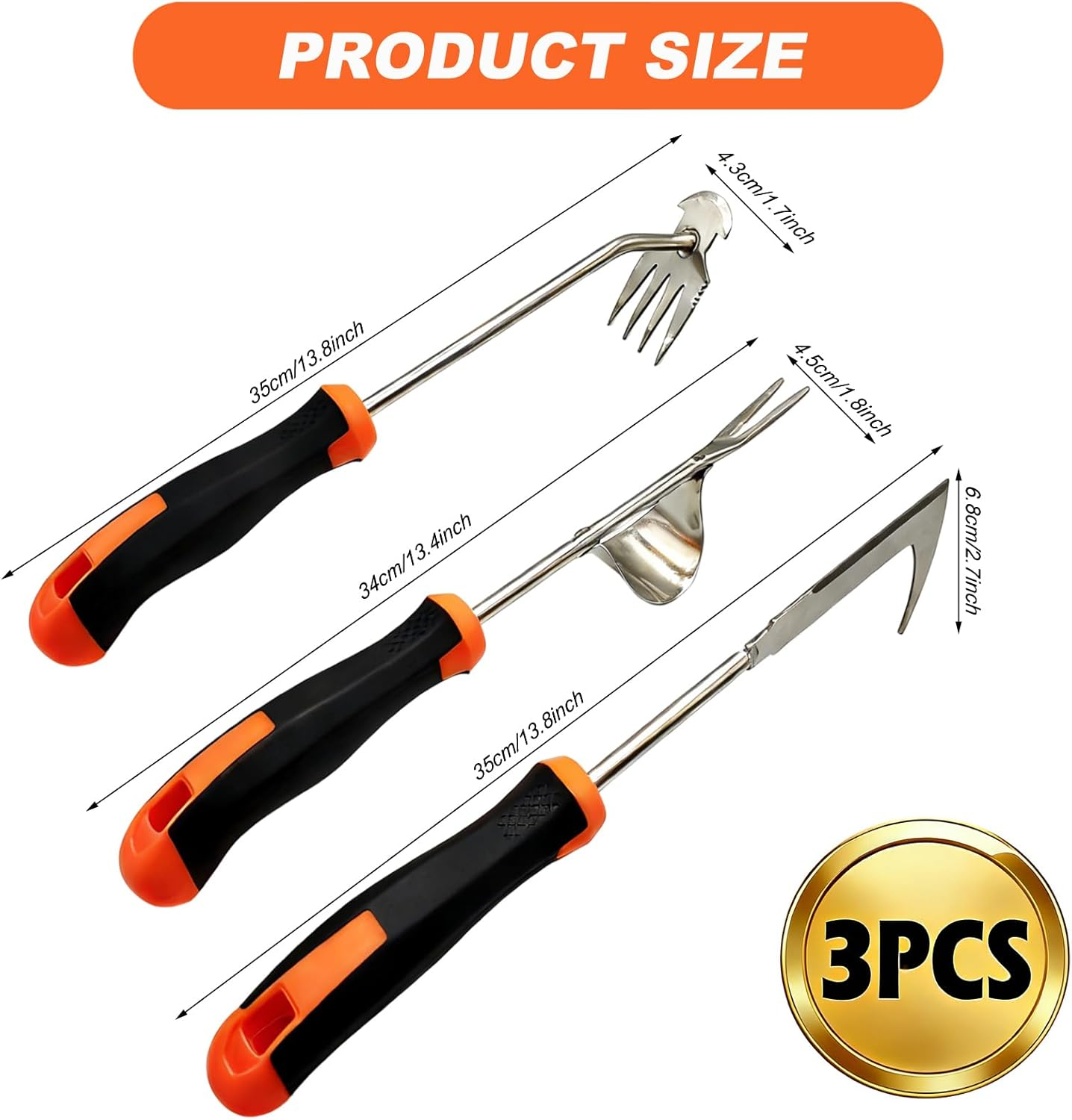 69ecdd79505feef92de856088919313cf11bb1b46bd3df2486085.jpg 2026 Weed Puller Tool, 3-Piece Garden Weeder Tool Set, Weed Remover Tool, 4-Tine Uprooting Puller & Crevice Weeder, Portable Weeding Artifact for Backyard, Vegetable Garden & Farm