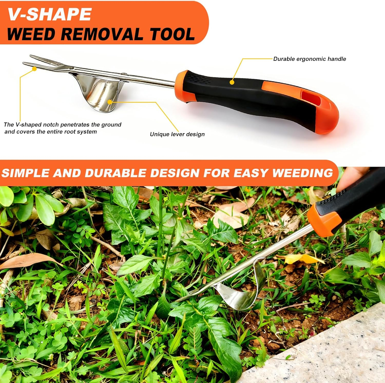 69ecdd7af131d848ce3e96836f79b90c3a2a0581e268bfbad1218.jpg 2026 Weed Puller Tool, 3-Piece Garden Weeder Tool Set, Weed Remover Tool, 4-Tine Uprooting Puller & Crevice Weeder, Portable Weeding Artifact for Backyard, Vegetable Garden & Farm