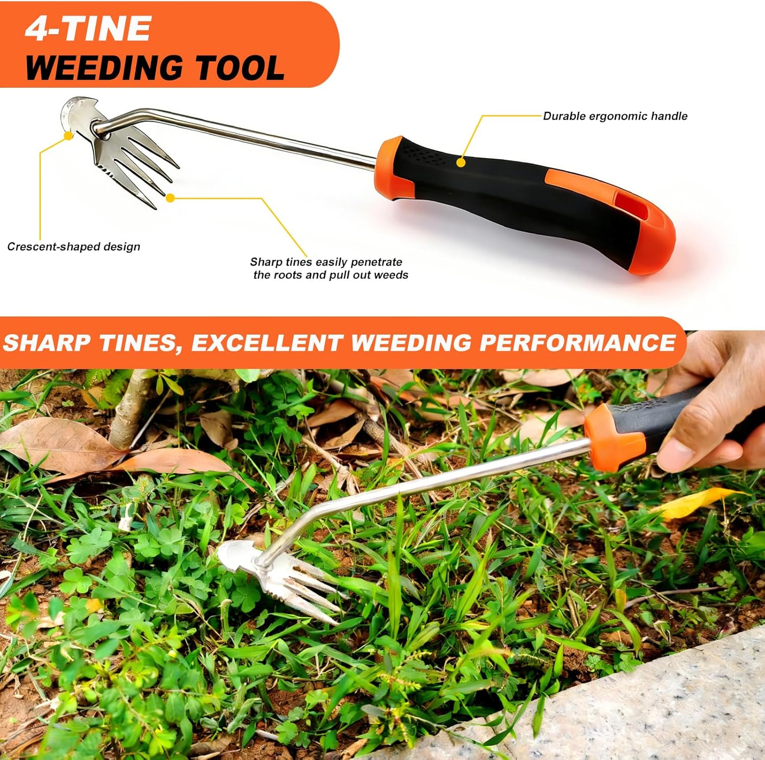 69ecdd7bb5c916fe9e7a855a1e2ea64068b242a181b7fe7aec78e.jpg 2026 Weed Puller Tool, 3-Piece Garden Weeder Tool Set, Weed Remover Tool, 4-Tine Uprooting Puller & Crevice Weeder, Portable Weeding Artifact for Backyard, Vegetable Garden & Farm