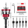 9 PCS Countersink Drill Bits Set, 5PCS Two-Flute TCT Alloy Tapered Drill Bits and Adjustable Depth Stop Collar, Wood Countersink Bit with Wrench for 82 Degree Woodworking, Plywood and MDF DIY