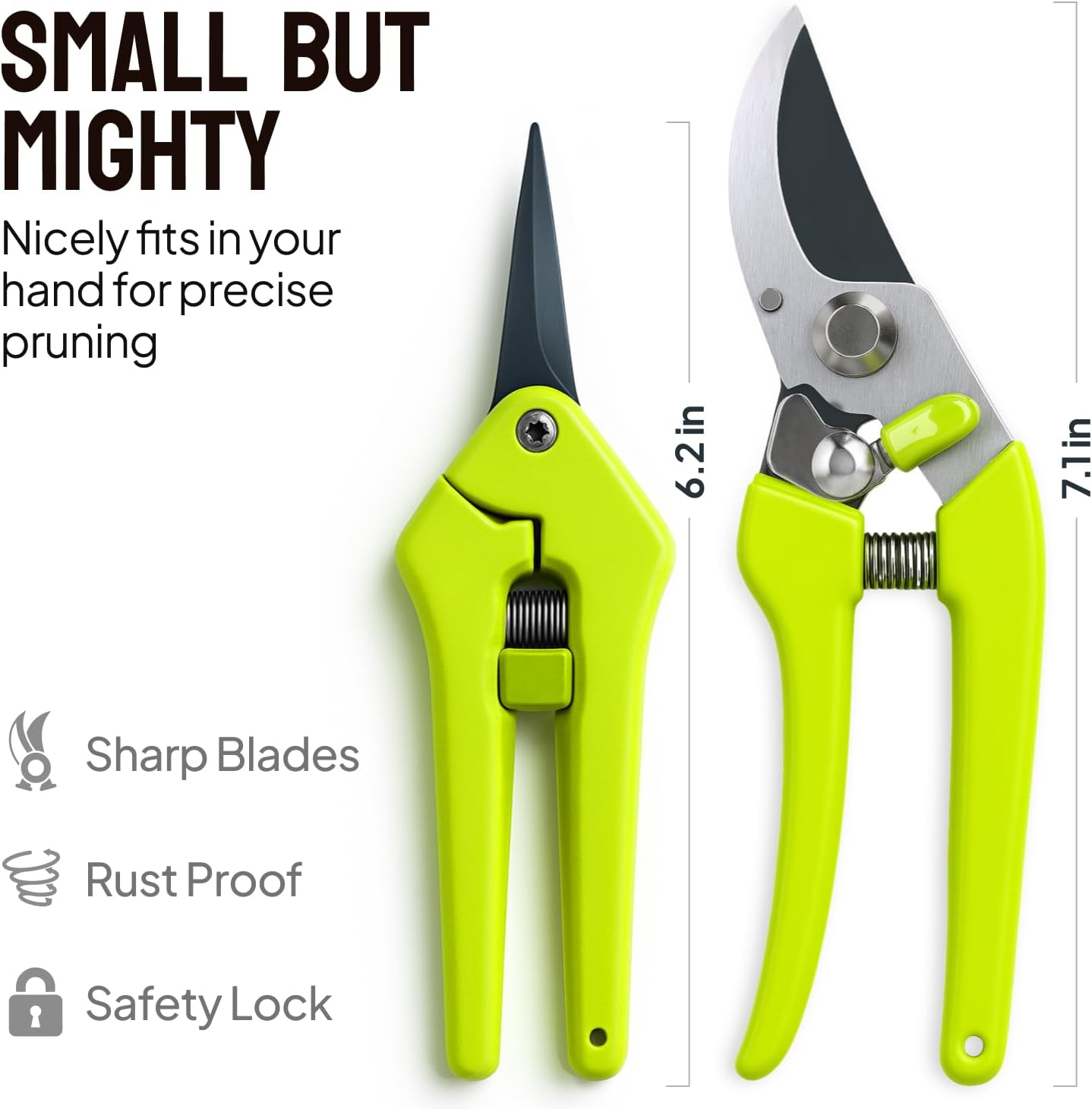 2-Pack Stainless Steel Gardening Scissors, Pruning Shears and Clippers for Gardening