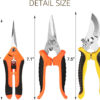 3 Pack Garden Pruning Shears Stainless Steel Blades Handheld Pruners Set with Gardening Gloves