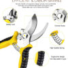 3 Pack Garden Pruning Shears Stainless Steel Blades Handheld Pruners Set with Gardening Gloves