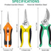 Garden Pruning Shears 3 Pack Gardening Shears Garden Scissors Stainless Steel Plant Flower Scissors Clippers Pruning Shears tijeras de jardinería