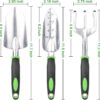Garden Tools Set, 3 Pack Heavy Duty Gardening Tools Set Include Garden Shovel, Transplant Trowel and Hand Rake with Ergonomic Non-Slip Handle, Aluminum Alloy Lawn and Garden Hand Tools for Planting