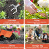 Garden Tools Set, 8 Piece Gardening Tools Set with Non Slip Ergonomic Handle, Heavy Duty Garden Tool Set with Storage Bag, Gardening Kit for Women, Garden Hand Tools Gift for Women and Men, Orange