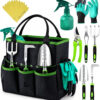 Heavy Duty Gardening Tools - Gardening Gifts for Women, Men, Mom, Dad - Durable, Ergonomic Garden Tools Set (Green)