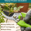 Heavy Duty Gardening Tools - Gardening Gifts for Women, Men, Mom, Dad - Durable, Ergonomic Garden Tools Set (Green)