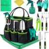 Heavy Duty Gardening Tools - Gardening Gifts for Women, Men, Mom, Dad - Durable, Ergonomic Garden Tools Set (Green)
