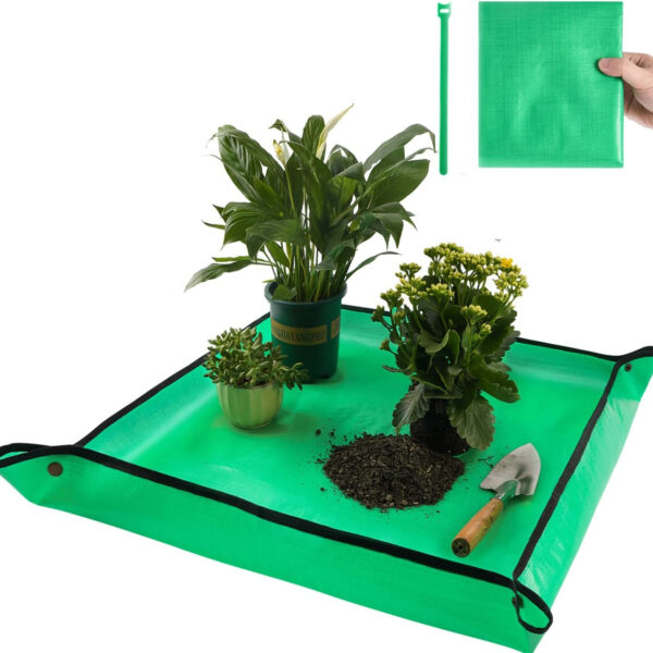 69ee29186dd3a20f021073bf719fbebc03cf2fd7302002cb62776.jpg Repotting Mat for Indoor Plant Transplanting Control Mess, 26.8"X26.8" Waterproof Succulent Potting Mat Square Planting Tray Soil Change Mat Gardening Gifts for Plant Lovers