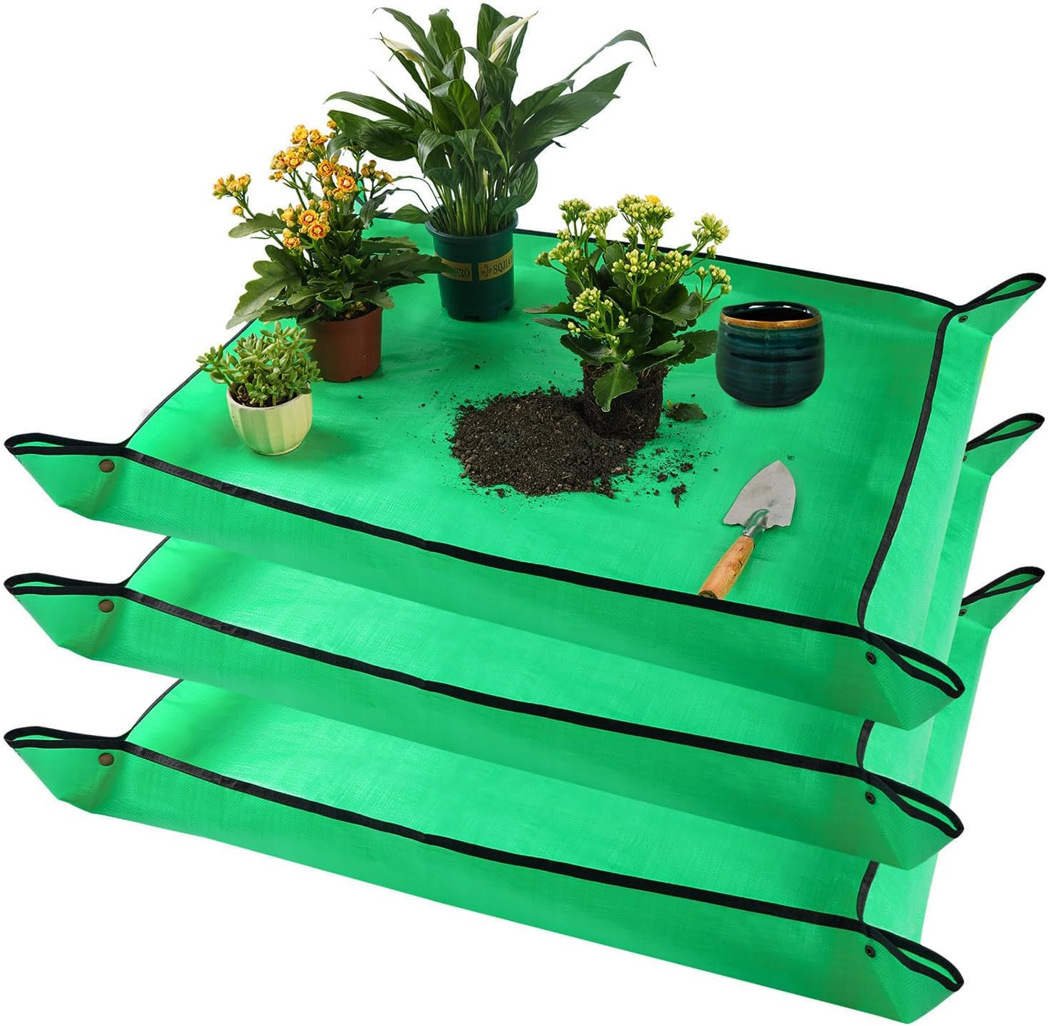 Repotting Mat for Indoor Plant Transplanting Control Mess, 26.8"X26.8" Waterproof Succulent Potting Mat Square Planting Tray Soil Change Mat Gardening Gifts for Plant Lovers