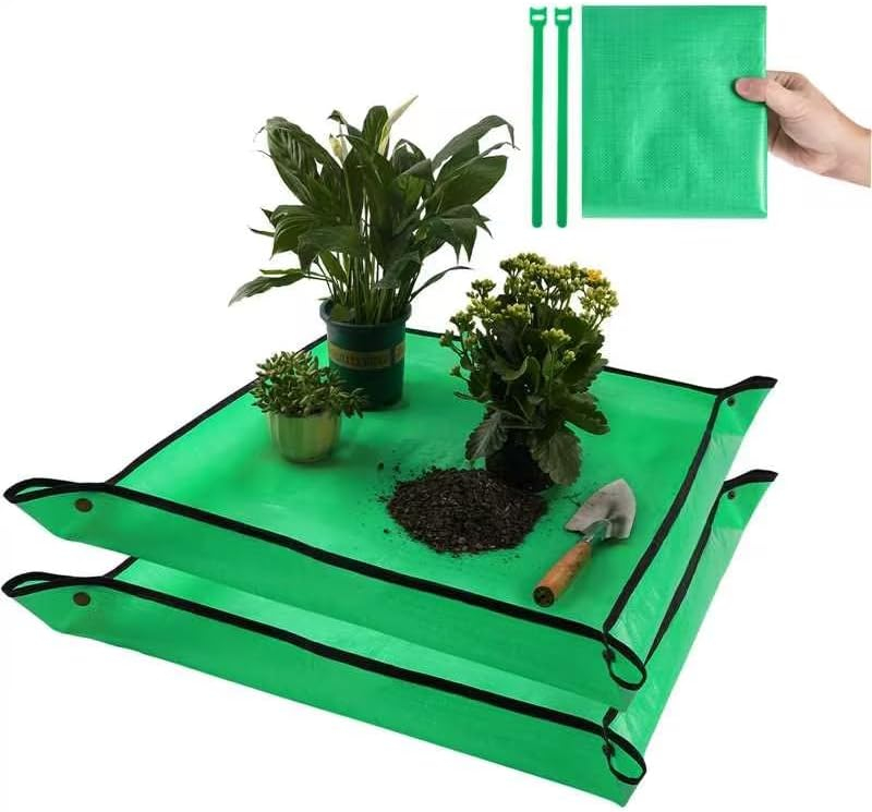 Repotting Mat for Indoor Plant Transplanting Control Mess, 26.8"X26.8" Waterproof Succulent Potting Mat Square Planting Tray Soil Change Mat Gardening Gifts for Plant Lovers