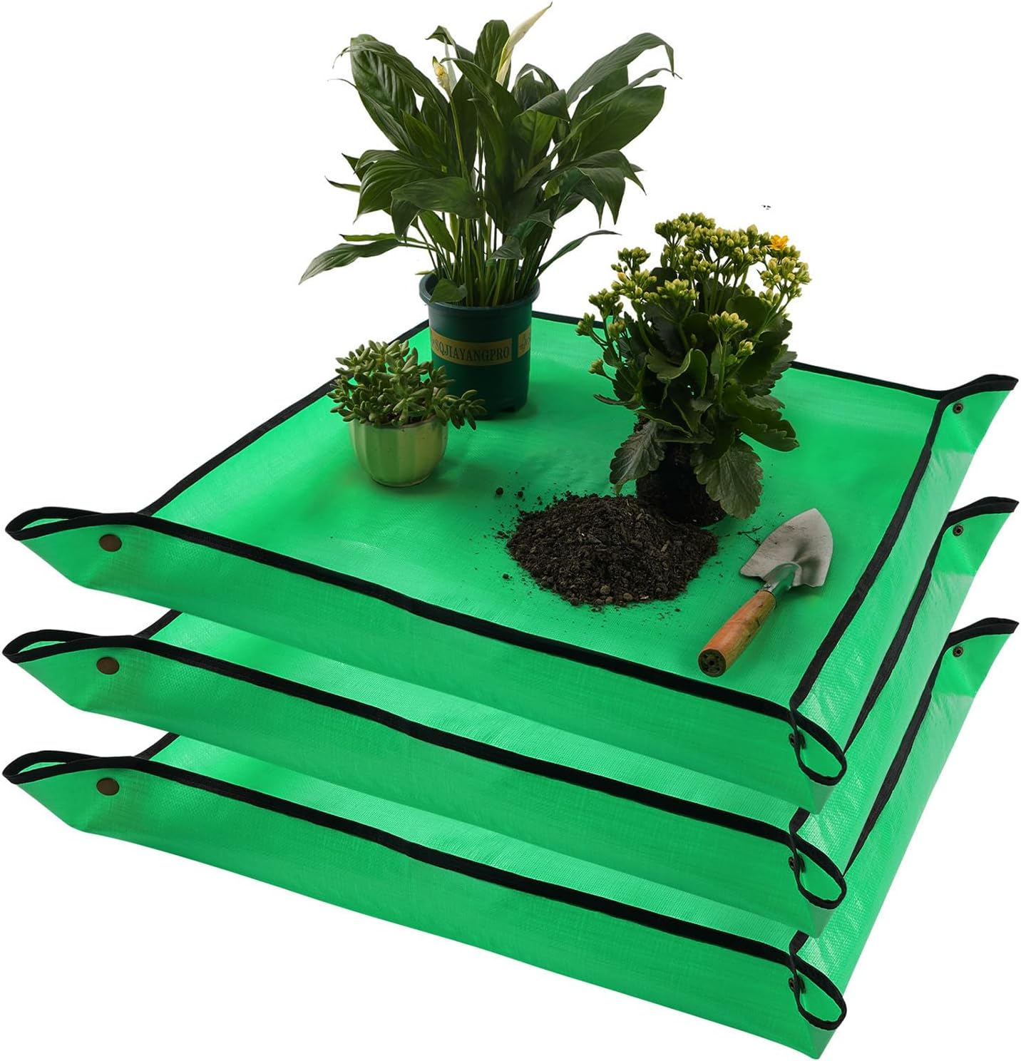 Repotting Mat for Indoor Plant Transplanting Control Mess, 26.8"X26.8" Waterproof Succulent Potting Mat Square Planting Tray Soil Change Mat Gardening Gifts for Plant Lovers