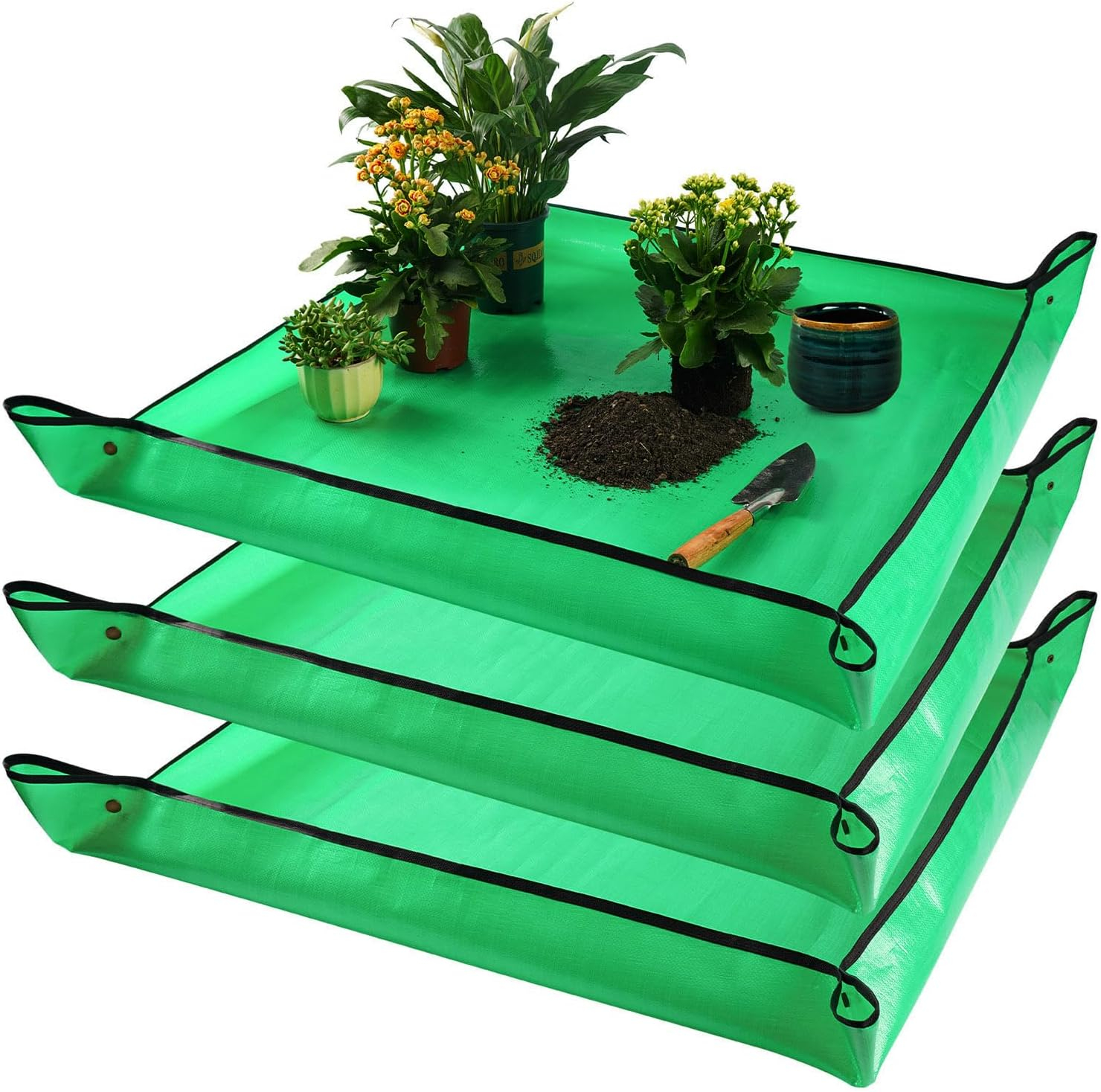 Repotting Mat for Indoor Plant Transplanting Control Mess, 26.8"X26.8" Waterproof Succulent Potting Mat Square Planting Tray Soil Change Mat Gardening Gifts for Plant Lovers