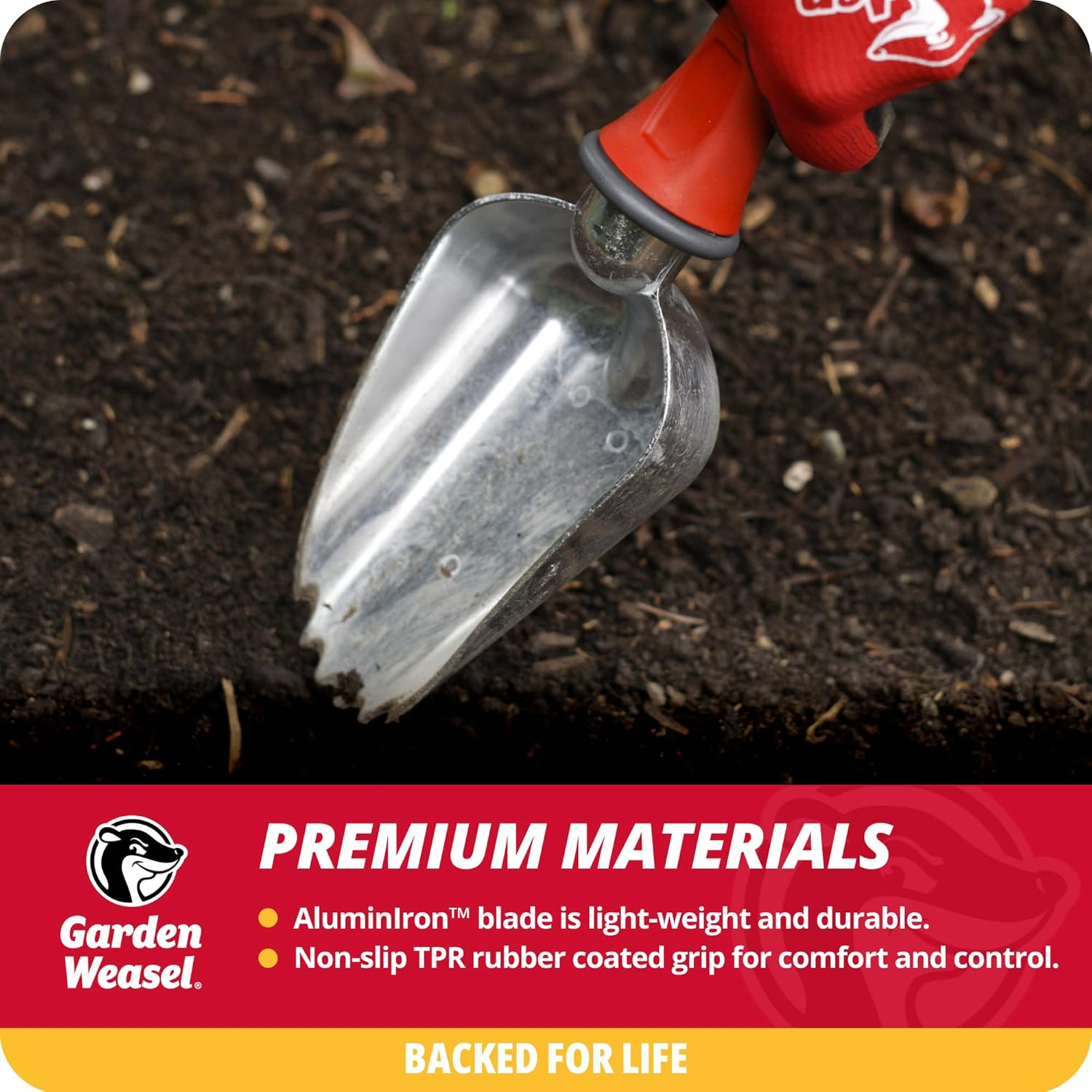 69ee29503d8c44c491e40a5312b78a9b945656bed7e52a093e33b.jpg Garden Weasel Potting Scoop - Oversized | Dig and Transport | Planting and Gardening Hand Digging Tools, Heavy Duty Soil Scoop, Mini Gardening Shovel | 91362