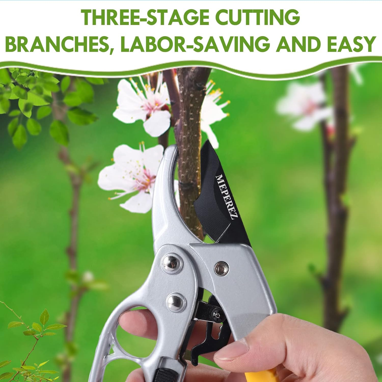Premium Germany Pruning Shears, Work 3 Times Easier, Pruners Heady Duty, Sharp Garden Clippers Cut Fresh Flower, Hedge, Herb, Indoor Plants, Gardening Tools Scissors, Arthritis Weak Hand Snips