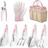 Garden Tools, 8 Piece Heavy Duty Gardening Tools Set with Non-Slip Rubber Grip, Stainless Steel Garden Tool, Gifts for Kids, Women, Husbands, and Parents