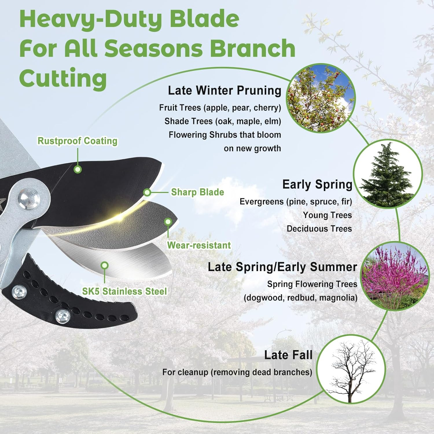 Extendable Loopers for Tree Trimming, 24-42'' Heavy Duty Thick Branches Cutter Lopping Shears with SK5 Steel Blade, Pruning Shear with 1.8” Cut Capacity, Loppers with Compound Action for Gardening