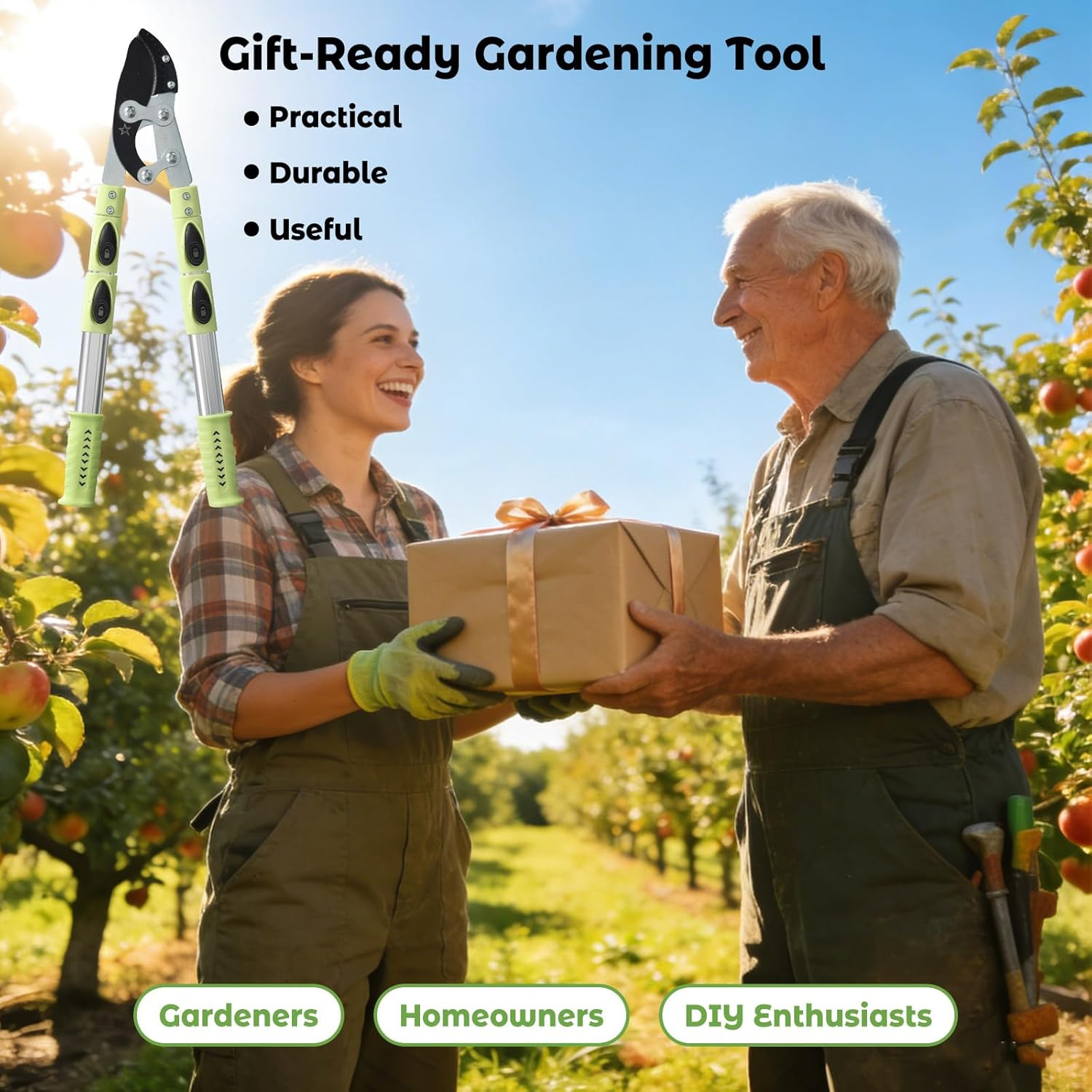 Extendable Loopers for Tree Trimming, 24-42'' Heavy Duty Thick Branches Cutter Lopping Shears with SK5 Steel Blade, Pruning Shear with 1.8” Cut Capacity, Loppers with Compound Action for Gardening