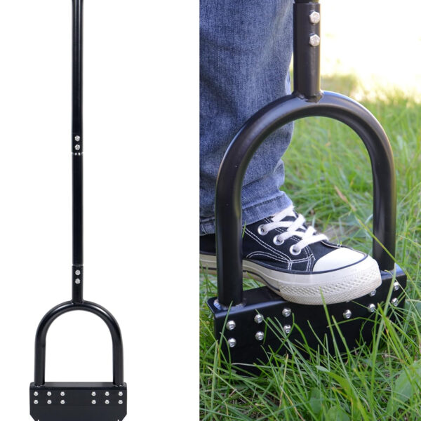 Edger Lawn Tool 41in Border Edger with Tempered Spring Steel Blade Long Rubber Handle Wide Footplate Rustproof Manganese Steel Half Moon Edger for Garden Maintenance