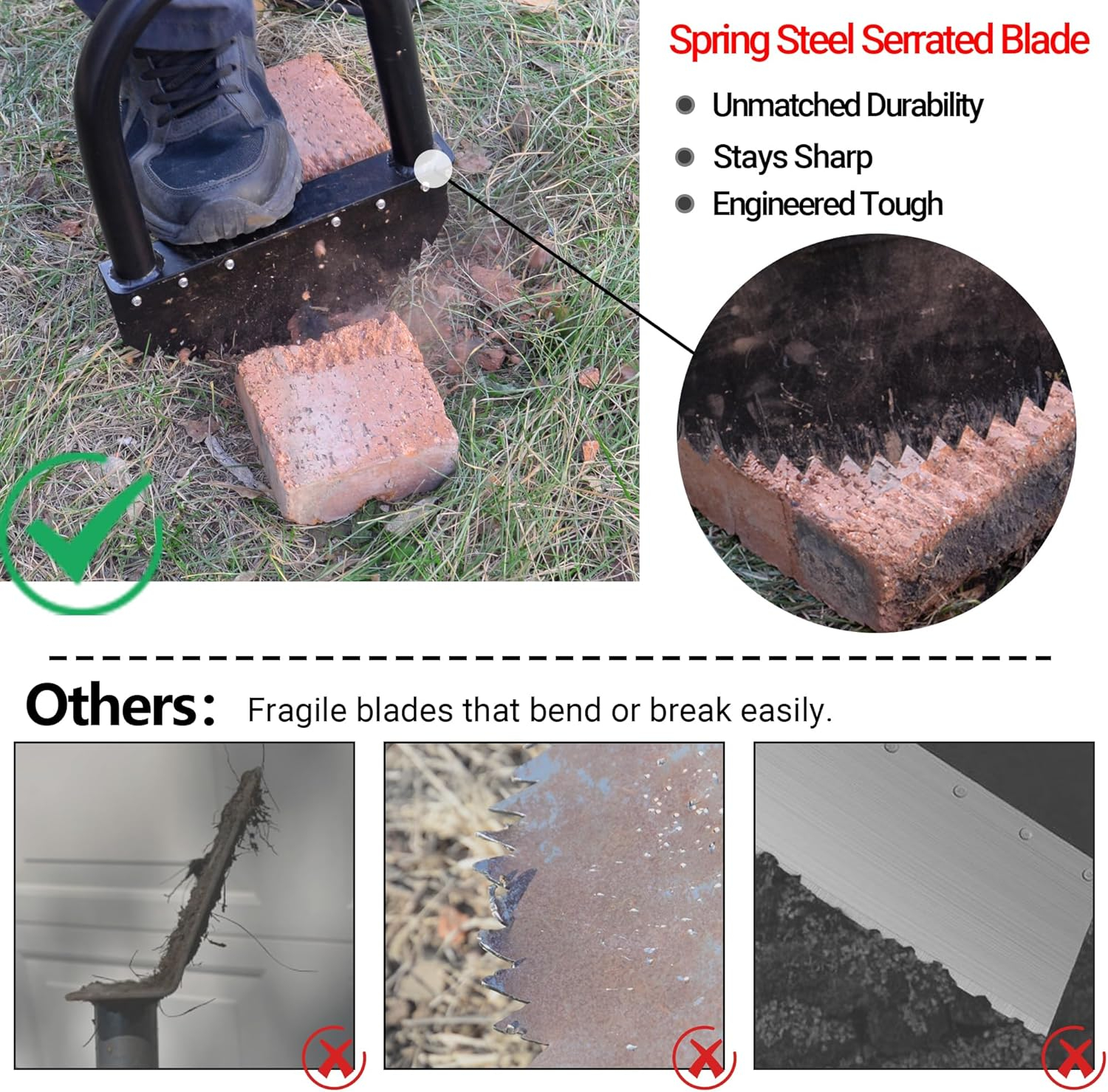 69ee2a63bb170e9d0708a84cd9e6d601ca6702b661d5878661a06.jpg Edger Lawn Tool 41in Border Edger with Tempered Spring Steel Blade Long Rubber Handle Wide Footplate Rustproof Manganese Steel Half Moon Edger for Garden Maintenance